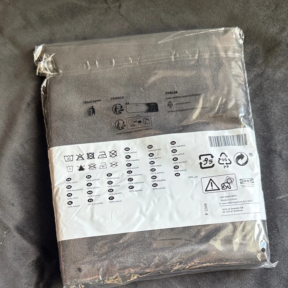 Two IKEA Sanela (black velvet) pillow covers